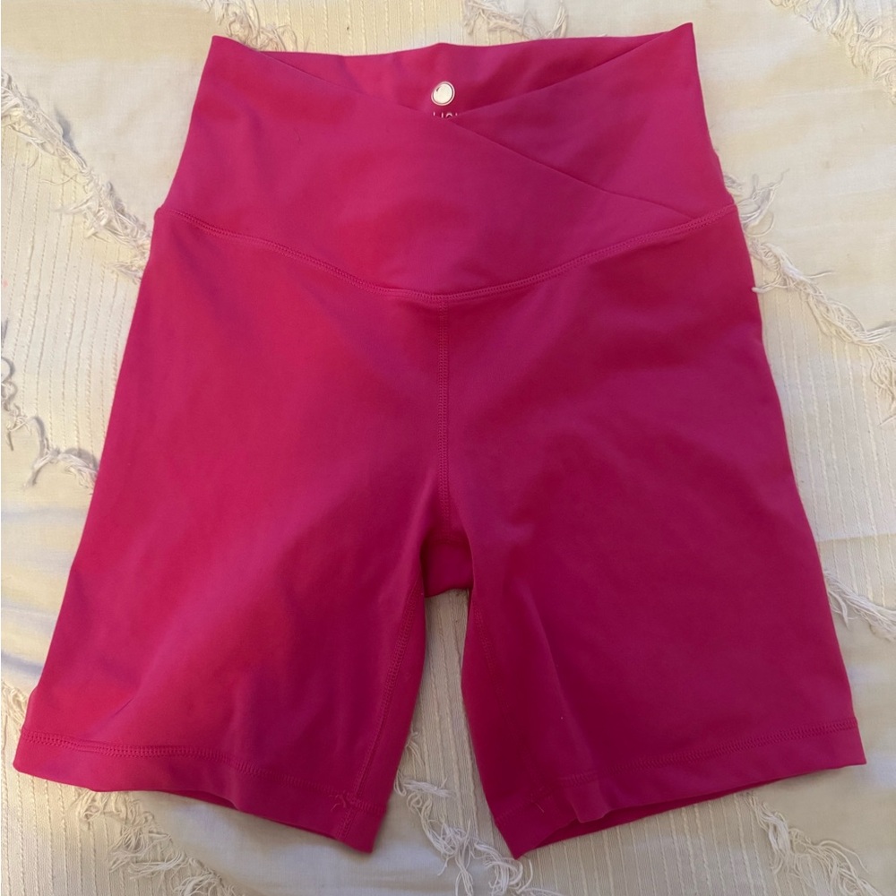Vibrant Pink Bike Shorts with Elastic Waistband